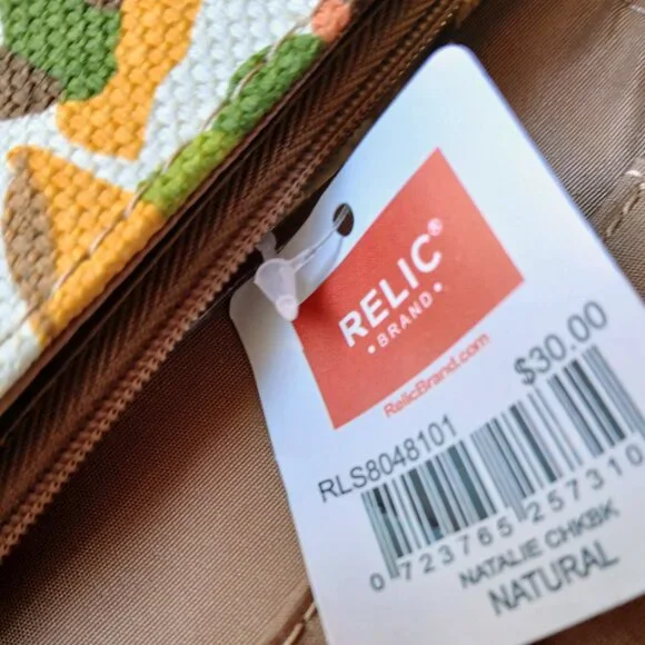 NWT Relic Wallet Vintage 1980s Colors Zip Snap Closure - Picture 2 of 8